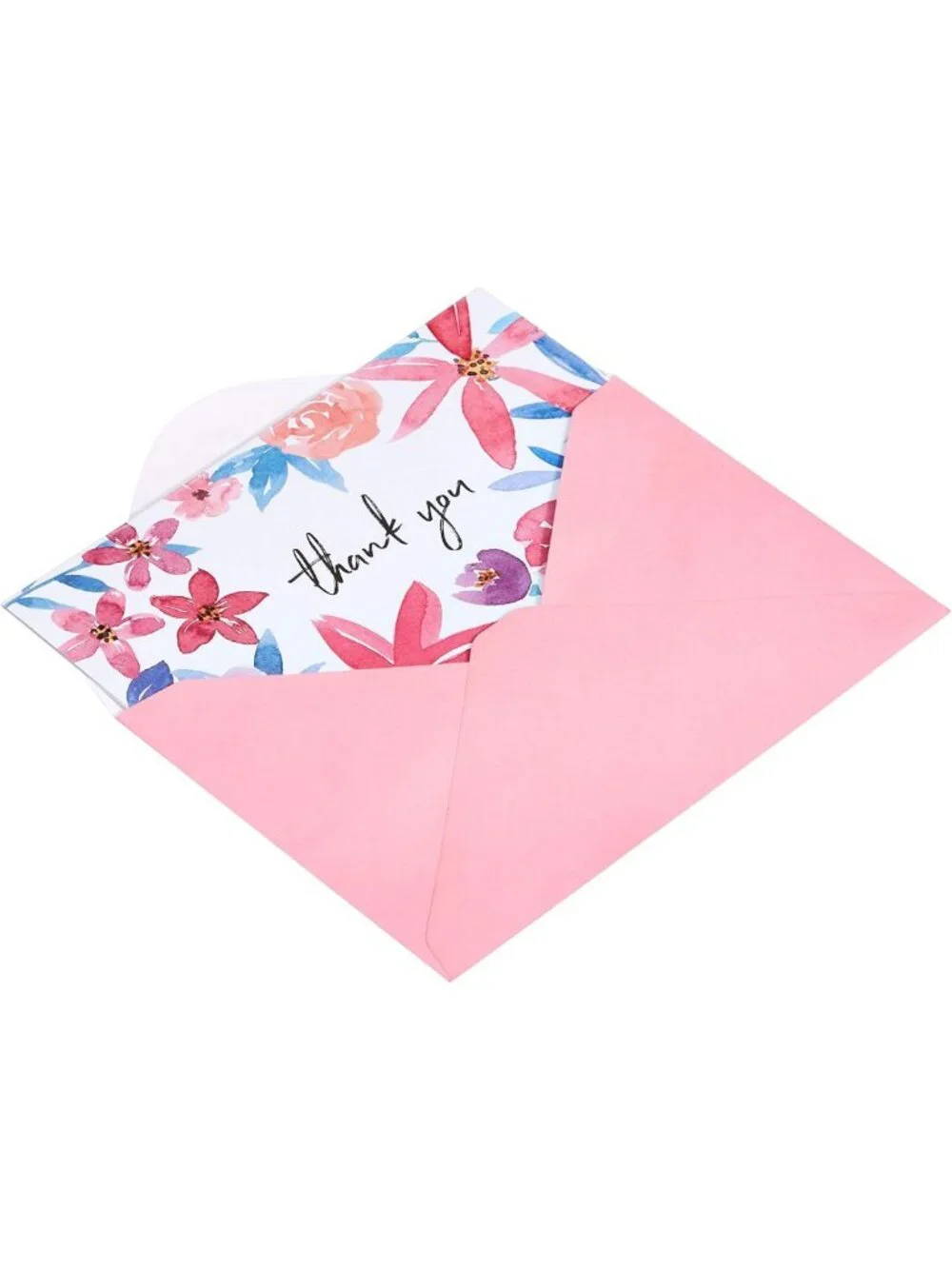 Floral Thank You Cards & Envelopes Set, Assorted Designs, 48 Count Pack
